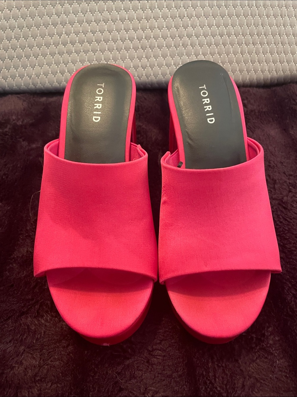 torrid Bright Pink Slide Mules with Open Toe